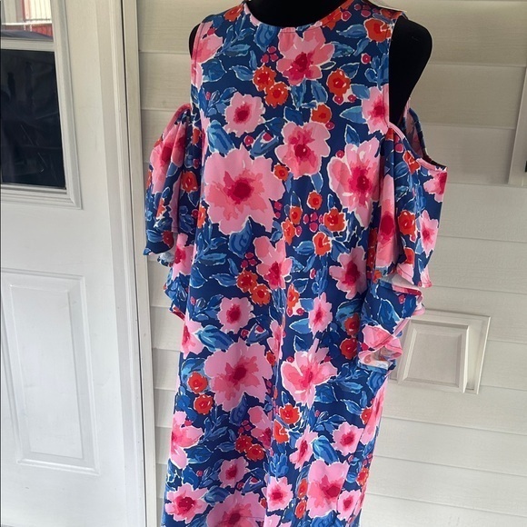 Mud Pie Dresses & Skirts - NWT Mud Pie Blue Floral Dress large   D